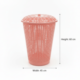 Plastic Laundry Basket with Lid - 60×45 cm - Light Blue / Pink / Light Green - Al Kabayel Discount CentrePlastic Laundry Basket with Lid - 60×45 cm - Light Blue / Pink / Light GreenOrganizers & AccessoriesAKDCAl Kabayel Discount Centre