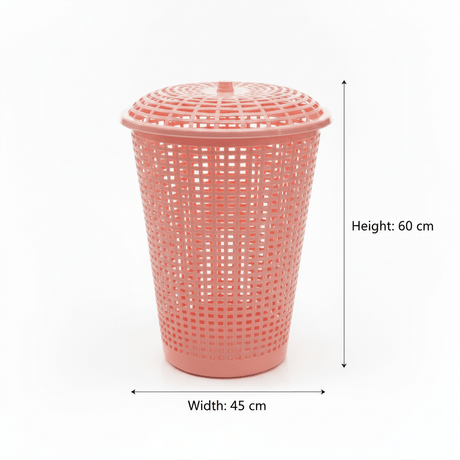 Plastic Laundry Basket with Lid - 60×45 cm - Light Blue / Pink / Light Green - Al Kabayel Discount CentrePlastic Laundry Basket with Lid - 60×45 cm - Light Blue / Pink / Light GreenOrganizers & AccessoriesAKDCAl Kabayel Discount Centre