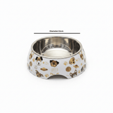 Plastic & Metal White Cartoon Dog Print Pet Feeding Bowl – 11cm - Al Kabayel Discount CentrePlastic & Metal White Cartoon Dog Print Pet Feeding Bowl – 11cmPet SuppliesAKDCAl Kabayel Discount Centre