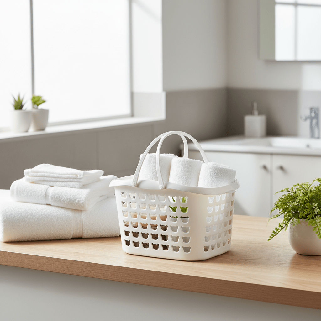 Plastic Multipurpose Basket with Handle - 25×18cm - White - Grey - Al Kabayel Discount CentrePlastic Multipurpose Basket with Handle - 25×18cm - White - GreyOrganizers & AccessoriesAKDCAl Kabayel Discount Centre