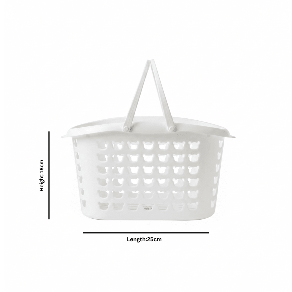 Plastic Multipurpose Basket with Handle - 25×18cm - White - Grey - Al Kabayel Discount CentrePlastic Multipurpose Basket with Handle - 25×18cm - White - GreyOrganizers & AccessoriesAKDCAl Kabayel Discount Centre
