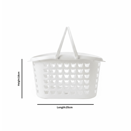 Plastic Multipurpose Basket with Handle - 25×18cm - White - Grey - Al Kabayel Discount CentrePlastic Multipurpose Basket with Handle - 25×18cm - White - GreyOrganizers & AccessoriesAKDCAl Kabayel Discount Centre