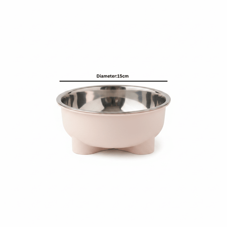 Plastic & Stainless Steel Pet Feeding Bowl – 15cm - Pink / Sage Green / Lavender - Al Kabayel Discount CentrePlastic & Stainless Steel Pet Feeding Bowl – 15cm - Pink / Sage Green / LavenderPet SuppliesAKDCAl Kabayel Discount Centre