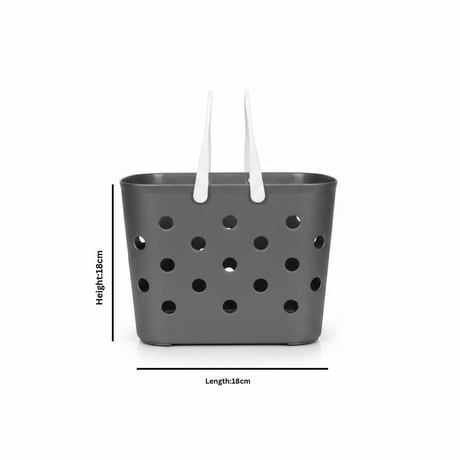 Polak Multipurpose Perforated Plastic Basket with Handle - 30×18 cm - Grey / White - Al Kabayel Discount CentrePolak Multipurpose Perforated Plastic Basket with Handle - 30×18 cm - Grey / WhiteOrganizers & AccessoriesPOLAKAl Kabayel Discount Centre