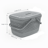 Polytime Plastic Picnic Basket with Lid & Handles - 30 × 45 × 35cm - Grey / White - Al Kabayel Discount CentrePolytime Plastic Picnic Basket with Lid & Handles - 30 × 45 × 35cm - Grey / WhiteOrganizers & AccessoriesPOLYTIMEAl Kabayel Discount Centre