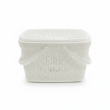 Polytime Plastic Picnic Basket with Lid & Handles - 30 × 45 × 35cm - Grey / White - Al Kabayel Discount CentrePolytime Plastic Picnic Basket with Lid & Handles - 30 × 45 × 35cm - Grey / WhiteOrganizers & AccessoriesPOLYTIMEAl Kabayel Discount Centre