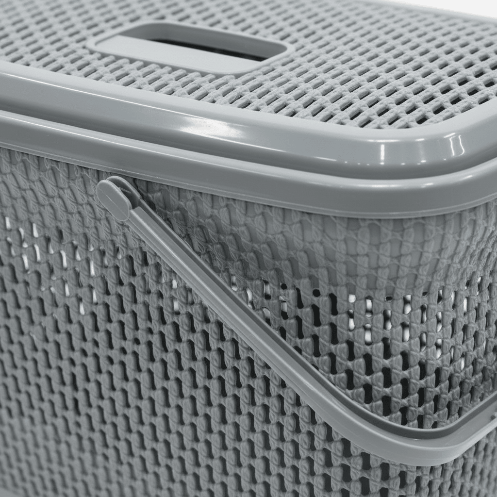 Polytime Plastic Picnic Basket with Lid & Handles - 30 × 45 × 35cm - Grey / White - Al Kabayel Discount CentrePolytime Plastic Picnic Basket with Lid & Handles - 30 × 45 × 35cm - Grey / WhiteOrganizers & AccessoriesPOLYTIMEAl Kabayel Discount Centre