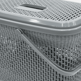 Polytime Plastic Picnic Basket with Lid & Handles - 30 × 45 × 35cm - Grey / White - Al Kabayel Discount CentrePolytime Plastic Picnic Basket with Lid & Handles - 30 × 45 × 35cm - Grey / WhiteOrganizers & AccessoriesPOLYTIMEAl Kabayel Discount Centre