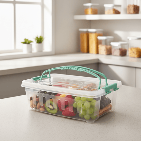 Polytime Rectangular Storage Box with Lid & Handle – 9 Ltr | 380×270×125 mm | Transparent - Al Kabayel Discount CentrePolytime Rectangular Storage Box with Lid & Handle – 9 Ltr | 380×270×125 mm | TransparentOrganizers & AccessoriesPOLYTIMEAl Kabayel Discount Centre