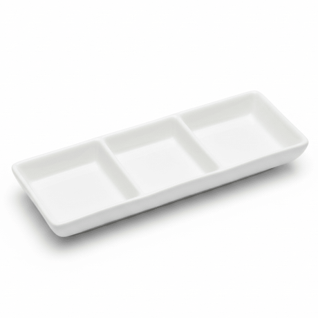 Porceletta White Ceramic 3 - Section Serving Dish 18 cm – Divided Plate for Snacks, Sauces & Appetizers - Al Kabayel Discount CentrePorceletta White Ceramic 3 - Section Serving Dish 18 cm – Divided Plate for Snacks, Sauces & AppetizersServing TraysPORCELETTAAl Kabayel Discount Centre