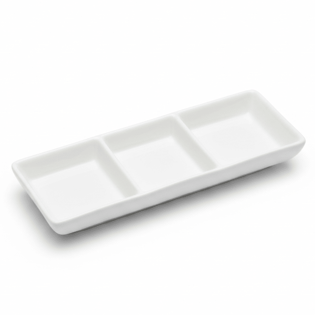 Porceletta White Ceramic 3 - Section Serving Dish 18 cm – Divided Plate for Snacks, Sauces & Appetizers - Al Kabayel Discount CentrePorceletta White Ceramic 3 - Section Serving Dish 18 cm – Divided Plate for Snacks, Sauces & AppetizersServing TraysPORCELETTAAl Kabayel Discount Centre