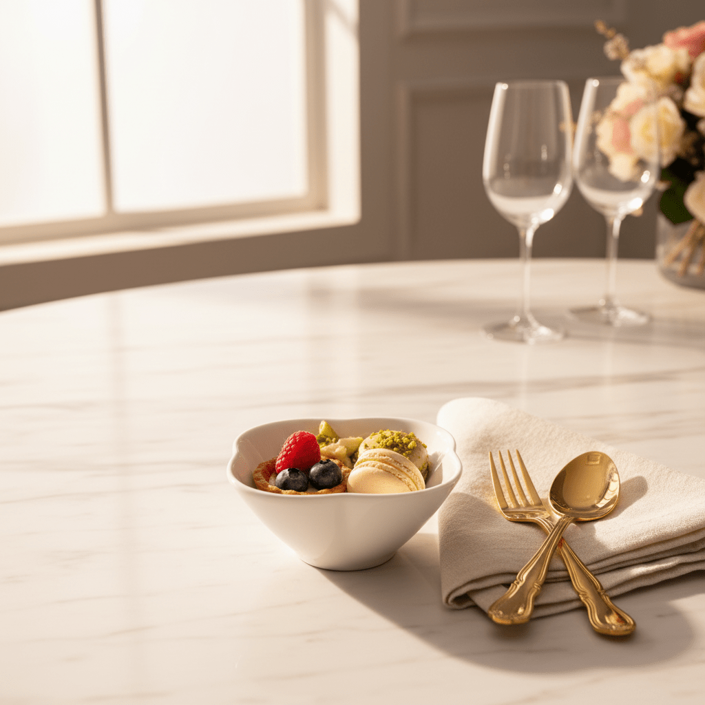 Porceletta White Flower - Shaped Ceramic Bowl – 4 Inch Decorative Serving Bowl for Desserts & Appetizers - Al Kabayel Discount CentrePorceletta White Flower - Shaped Ceramic Bowl – 4 Inch Decorative Serving Bowl for Desserts & AppetizersBowlsPORCELETTAAl Kabayel Discount Centre