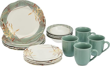 Porser 16Pcs Dinner Set | Porcelain Plates, Bowls, Mugs | Comfortable Handling | Perfect For Family Everyday USe, And Family Get - Together, Restaurant, Banquet And More. (Green) - Al Kabayel Discount CentrePorser 16Pcs Dinner Set | Porcelain Plates, Bowls, Mugs | Comfortable Handling | Perfect For Family Everyday USe, And Family Get - Together, Restaurant, Banquet And More. (Green)Dinnerware SetsPROSERAl Kabayel Discount Centre