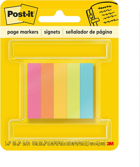 Post - it Page Markers, Assorted Colors, 1/2 in x 2 in, 100 Sheets/Pad, 5 Pads/Pack (670 - 5AN) - Al Kabayel Discount CentrePost - it Page Markers, Assorted Colors, 1/2 in x 2 in, 100 Sheets/Pad, 5 Pads/Pack (670 - 5AN)Notepads & Legal Pads3MAl Kabayel Discount Centre