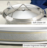 PRADEEP Sabina Hotpot 2500ml, Ornate Engraved Design, Silver - Al Kabayel Discount CentrePRADEEP Sabina Hotpot 2500ml, Ornate Engraved Design, SilverCasseroles & Stock PotsAl Kabayel Discount CentreAl Kabayel Discount Centre