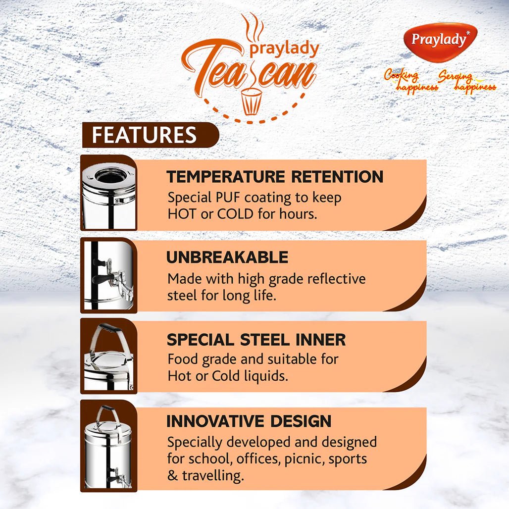 PRAYLADY Stainless Steel Hot & Cold Jar 7.5 Liter wit Tap, Silver/Red - Al Kabayel Discount CentrePRAYLADY Stainless Steel Hot & Cold Jar 7.5 Liter wit Tap, Silver/RedCoolersPRAYLADYAl Kabayel Discount Centre