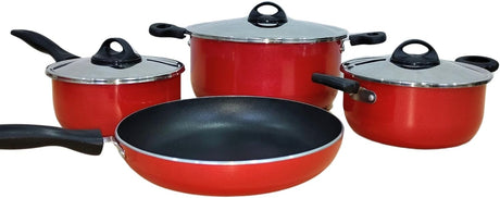 Premier 7pcs Non - Stick Cookware Set Includes 24cm Stew Pot with Lid - 1pc, 18cm Stew Pot with Lid - 1pc, 16cm Sauce Pan with Lid - 1pc, 24cm Frypan - 1pc - Al Kabayel Discount CentrePremier 7pcs Non - Stick Cookware Set Includes 24cm Stew Pot with Lid - 1pc, 18cm Stew Pot with Lid - 1pc, 16cm Sauce Pan with Lid - 1pc, 24cm Frypan - 1pcCookware SetPREMIERAl Kabayel Discount Centre