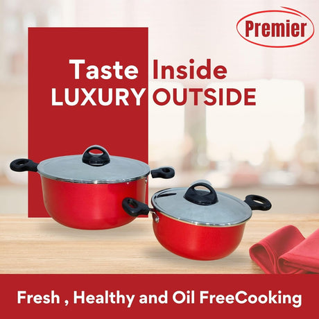Premier 7pcs Non - Stick Cookware Set Includes 24cm Stew Pot with Lid - 1pc, 18cm Stew Pot with Lid - 1pc, 16cm Sauce Pan with Lid - 1pc, 24cm Frypan - 1pc - Al Kabayel Discount CentrePremier 7pcs Non - Stick Cookware Set Includes 24cm Stew Pot with Lid - 1pc, 18cm Stew Pot with Lid - 1pc, 16cm Sauce Pan with Lid - 1pc, 24cm Frypan - 1pcCookware SetPREMIERAl Kabayel Discount Centre