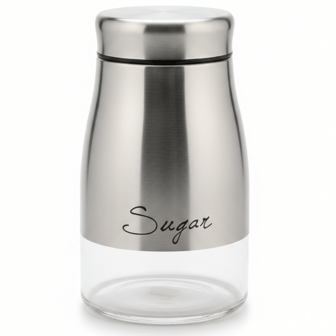 Premium Brushed Stainless Steel & Glass Storage Canister — 1 Litre - Al Kabayel Discount CentrePremium Brushed Stainless Steel & Glass Storage Canister — 1 LitreJars & Food SaversAKDCAl Kabayel Discount Centre
