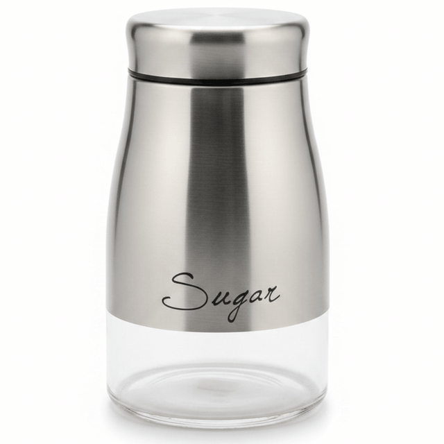 Premium Brushed Stainless Steel & Glass Storage Canister — 1 Litre - Al Kabayel Discount CentrePremium Brushed Stainless Steel & Glass Storage Canister — 1 LitreJars & Food SaversAKDCAl Kabayel Discount Centre