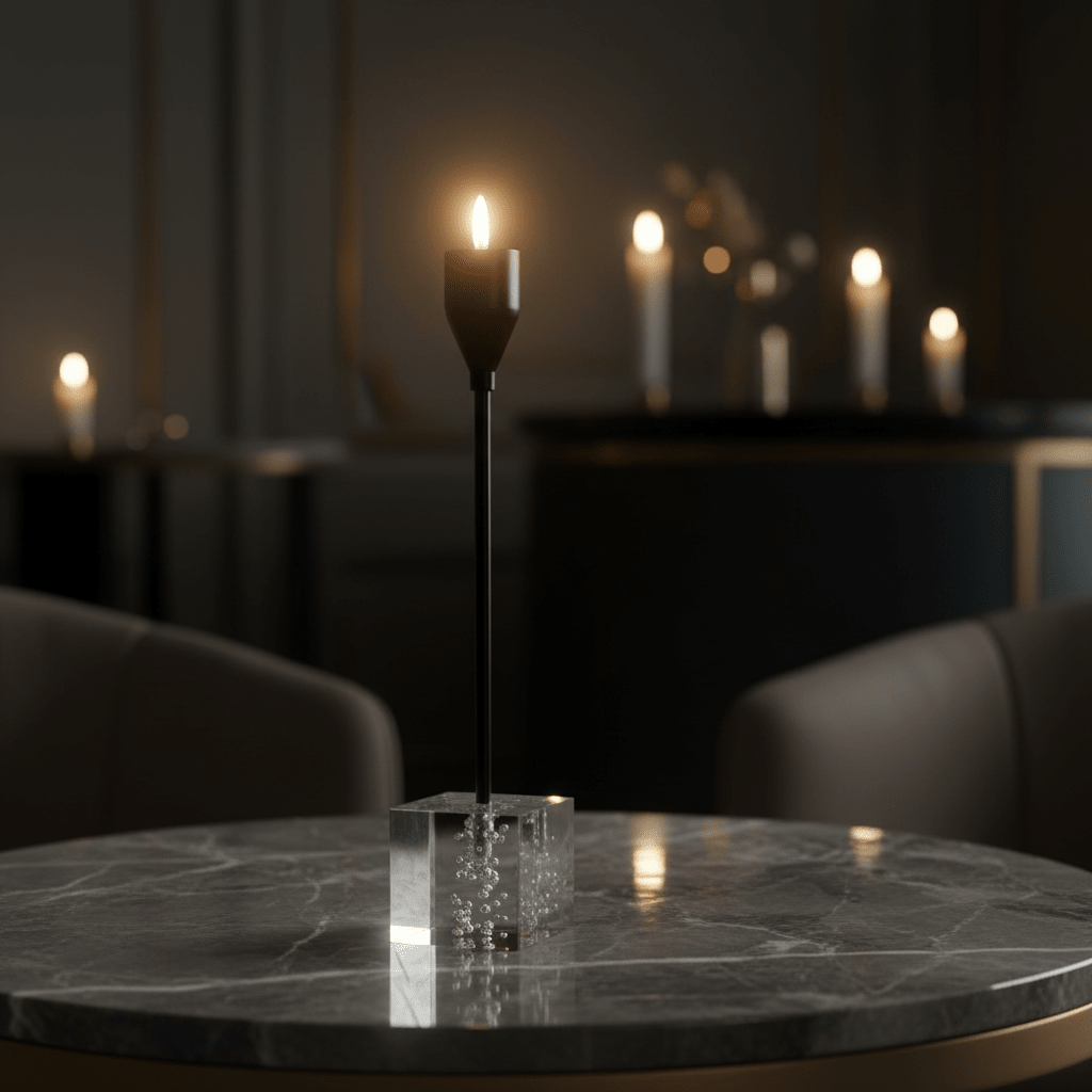 Premium Crystal & Black Metal Candle Holder Stand for Sophisticated Home Décor – 23cm - Al Kabayel Discount CentrePremium Crystal & Black Metal Candle Holder Stand for Sophisticated Home Décor – 23cmHome Décor AccentsAKDCAl Kabayel Discount Centre