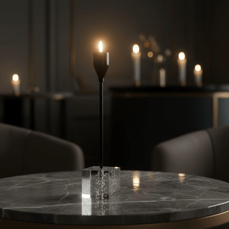 Premium Crystal & Black Metal Candle Holder Stand for Sophisticated Home Décor – 23cm - Al Kabayel Discount CentrePremium Crystal & Black Metal Candle Holder Stand for Sophisticated Home Décor – 23cmHome Décor AccentsAKDCAl Kabayel Discount Centre
