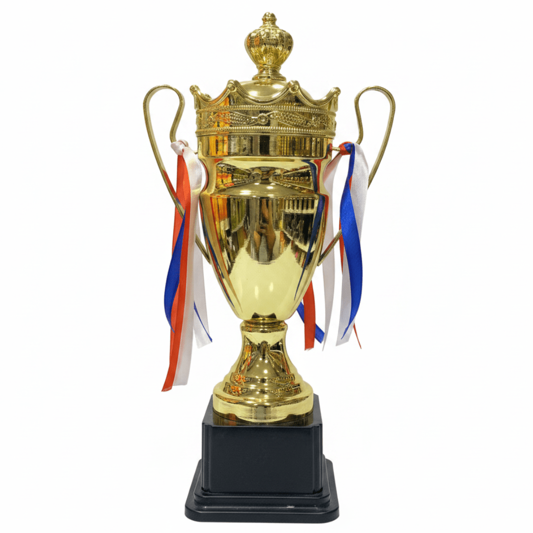 Premium Gold & Black Metal Trophy Cup — 33cm | Champion Award with Decorative Ribbons - Al Kabayel Discount CentrePremium Gold & Black Metal Trophy Cup — 33cm | Champion Award with Decorative RibbonsSportsAKDCAl Kabayel Discount Centre