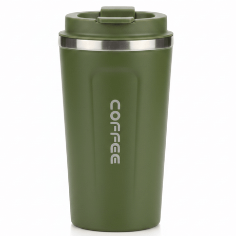 Premium Green Travel Coffee Mug with Insulated Body – 510 ml - Al Kabayel Discount CentrePremium Green Travel Coffee Mug with Insulated Body – 510 mlWater BottlesAKDCAl Kabayel Discount Centre