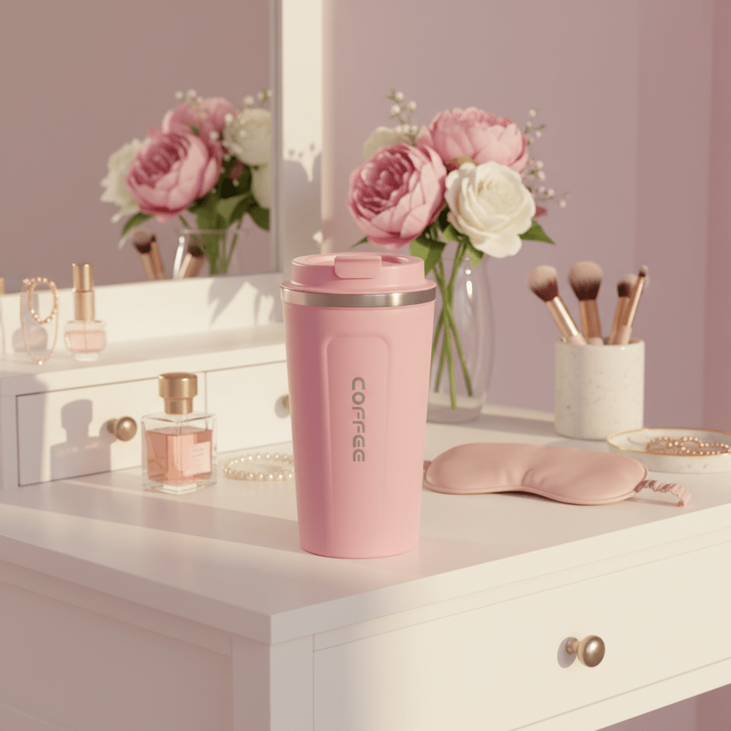 Premium Pink Travel Coffee Mug for Hot & Cold Beverages – 510 ml - Al Kabayel Discount CentrePremium Pink Travel Coffee Mug for Hot & Cold Beverages – 510 mlWater BottlesAKDCAl Kabayel Discount Centre