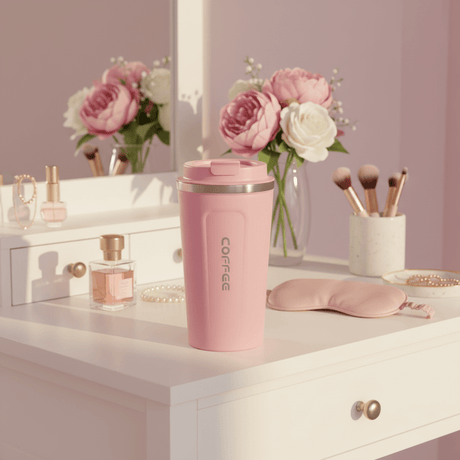 Premium Pink Travel Coffee Mug for Hot & Cold Beverages – 510 ml - Al Kabayel Discount CentrePremium Pink Travel Coffee Mug for Hot & Cold Beverages – 510 mlWater BottlesAKDCAl Kabayel Discount Centre