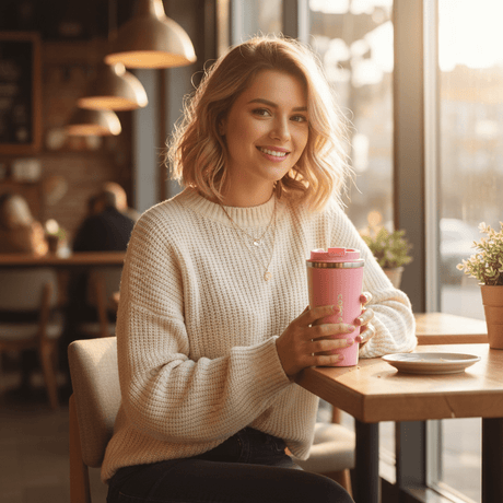 Premium Pink Travel Coffee Mug for Hot & Cold Beverages – 510 ml - Al Kabayel Discount CentrePremium Pink Travel Coffee Mug for Hot & Cold Beverages – 510 mlWater BottlesAKDCAl Kabayel Discount Centre