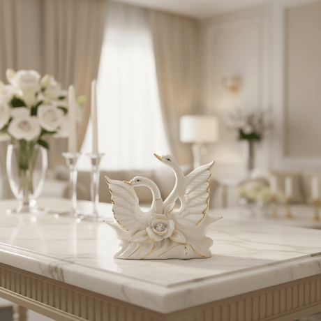 Premium White Ceramic Swan Decorative Showpiece with Floral Design for Elegant Table Styling – Design 1 – 12×10cm - Al Kabayel Discount CentrePremium White Ceramic Swan Decorative Showpiece with Floral Design for Elegant Table Styling – Design 1 – 12×10cmHome Décor AccentsAKDCAl Kabayel Discount Centre