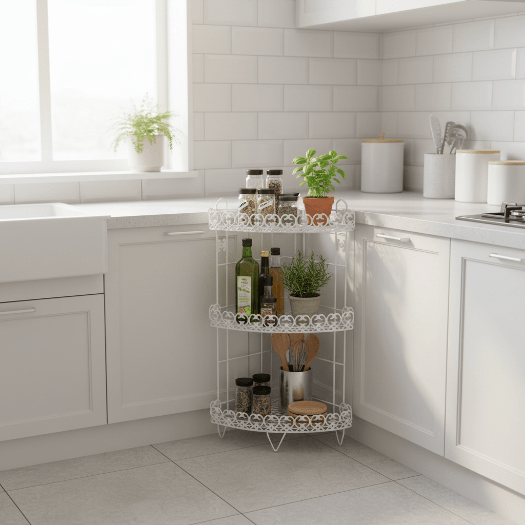 Premium White Metal 3 - Tier Storage Rack for Kitchen Bathroom and Home Organization – 60 cm - Al Kabayel Discount CentrePremium White Metal 3 - Tier Storage Rack for Kitchen Bathroom and Home Organization – 60 cmOrganizers & AccessoriesAKDCAl Kabayel Discount Centre