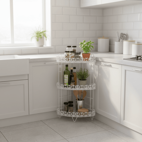 Premium White Metal 3 - Tier Storage Rack for Kitchen Bathroom and Home Organization – 60 cm - Al Kabayel Discount CentrePremium White Metal 3 - Tier Storage Rack for Kitchen Bathroom and Home Organization – 60 cmOrganizers & AccessoriesAKDCAl Kabayel Discount Centre