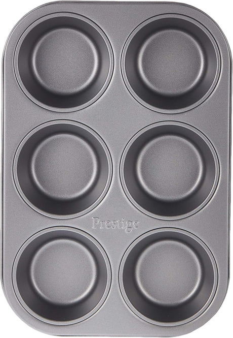 Prestige Carbon Steel 6 Cup Muffin Pan, Premium Non - Stick Coating, Easy Release Cake and Pastries - 28611 - Al Kabayel Discount CentrePrestige Carbon Steel 6 Cup Muffin Pan, Premium Non - Stick Coating, Easy Release Cake and Pastries - 28611Frying Pans & SkilletsPRESTIGEAl Kabayel Discount Centre