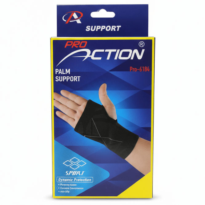 Pro Action Palm Support – Dynamic Compression Wrist Brace | Black (Pro - 6184) - Al Kabayel Discount CentrePro Action Palm Support – Dynamic Compression Wrist Brace | Black (Pro - 6184)Sports & FitnessPRO ACTIONAl Kabayel Discount Centre