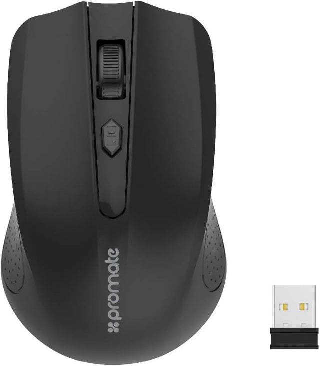 Promate 2.4G Portable Optical Wireless Mouse with USB Nano Receiver 10m Working Distance, Auto Sleep Function and 3 Adjustable DPI Level, Clix 8, Black - Al Kabayel Discount CentrePromate 2.4G Portable Optical Wireless Mouse with USB Nano Receiver 10m Working Distance, Auto Sleep Function and 3 Adjustable DPI Level, Clix 8, BlackElectronic AppliancesPROMATEAl Kabayel Discount Centre