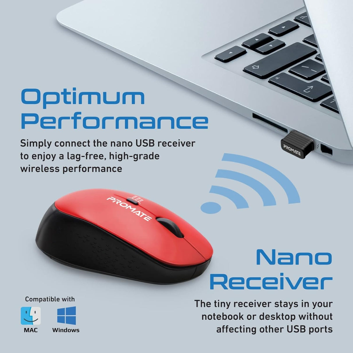 Promate 2.4G Wireless Mouse, Professional Precision Tracking Comfort Grip Mouse with USB Nano Receiver, 10m Range, 800/1200/1600 DPI Switch and 4 Functional Buttons - Al Kabayel Discount CentrePromate 2.4G Wireless Mouse, Professional Precision Tracking Comfort Grip Mouse with USB Nano Receiver, 10m Range, 800/1200/1600 DPI Switch and 4 Functional ButtonsElectronic AppliancesPROMATEAl Kabayel Discount Centre