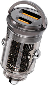 PROMATE Car Charger, Transparent 65W Ultra - Compact Car Adapter with USB Type - C Power Delivery Port, USB - A Port, Mini Handle - Al Kabayel Discount CentrePROMATE Car Charger, Transparent 65W Ultra - Compact Car Adapter with USB Type - C Power Delivery Port, USB - A Port, Mini HandleCords & AdaptersPROMATEAl Kabayel Discount Centre