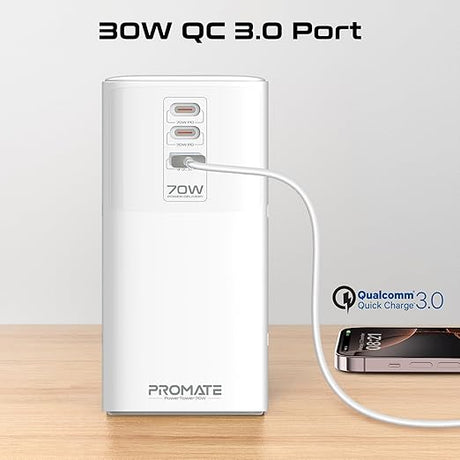 PROMATE Charging Station 70W Multi - Port with 2 USB - C Ports & Quad AC Sockets Universal 2500W, Tower Design Power Strip, 3m Cable Length - Al Kabayel Discount CentrePROMATE Charging Station 70W Multi - Port with 2 USB - C Ports & Quad AC Sockets Universal 2500W, Tower Design Power Strip, 3m Cable LengthCords & AdaptersPROMATEAl Kabayel Discount Centre