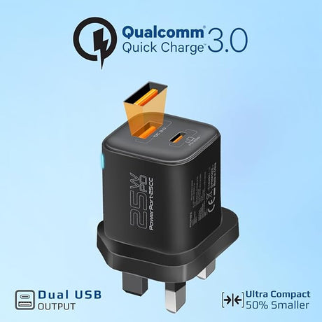 PROMATE Dual Port Wall Charger,25W USB - C USB - A Charge Ports, 60W USB - C, 1.2meter Transparent Cable - Al Kabayel Discount CentrePROMATE Dual Port Wall Charger,25W USB - C USB - A Charge Ports, 60W USB - C, 1.2meter Transparent CableCords & AdaptersPROMATEAl Kabayel Discount Centre
