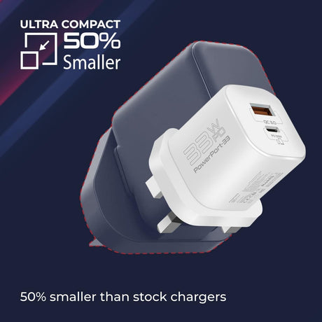 Promate GaN USB - C Charger, Ultra - Compact 33W USB - C Power Delivery Wall Charger with Fast 22.5W QC 3.0 Charging Port, Adaptive Smart Charging and Short - Circuit Protection for iPhone 15, PowerPort - 33 - Al Kabayel Discount CentrePromate GaN USB - C Charger, Ultra - Compact 33W USB - C Power Delivery Wall Charger with Fast 22.5W QC 3.0 Charging Port, Adaptive Smart Charging and Short - Circuit Protection for iPhone 15, PowerPort - 33Cords & AdaptersPROMATEAl Kabayel Discount Centre