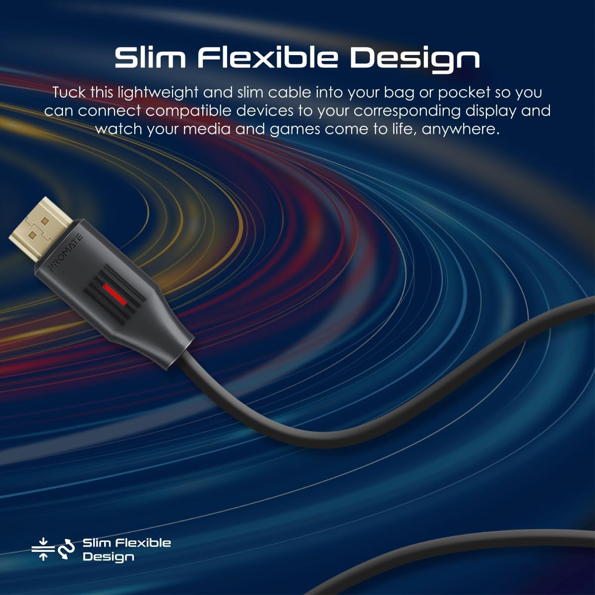 PROMATE HDMI 2.0 Cable, 4K@60Hz HDMI to HDMI Slim 10meter Cable, 9Gbps Bandwidth, Ethernet Support and Gold - Plated Connectors, ProLink4K60 - 10M - Al Kabayel Discount CentrePROMATE HDMI 2.0 Cable, 4K@60Hz HDMI to HDMI Slim 10meter Cable, 9Gbps Bandwidth, Ethernet Support and Gold - Plated Connectors, ProLink4K60 - 10MCords & AdaptersPROMATEAl Kabayel Discount Centre