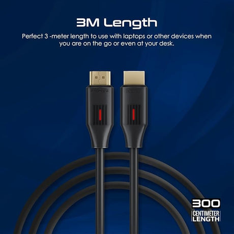 PROMATE HDMI 2.0 Cable, 4K@60Hz HDMI to HDMI Slim 3meter Cable, 18Gbps Bandwidth, Ethernet Support and Gold - Plated Connectors, ProLink4K60 - 300 - Al Kabayel Discount CentrePROMATE HDMI 2.0 Cable, 4K@60Hz HDMI to HDMI Slim 3meter Cable, 18Gbps Bandwidth, Ethernet Support and Gold - Plated Connectors, ProLink4K60 - 300Cords & AdaptersPROMATEAl Kabayel Discount Centre
