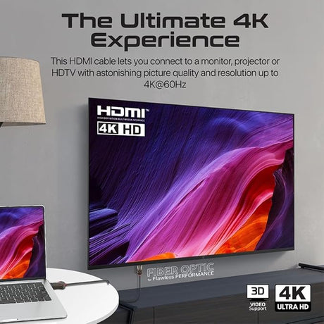 PROMATE HDMI 2.0 Cable, 4K@60Hz HDMI to HDMI Unidirectional Cable, 18Gbps Bandwidth, Ethernet, 15meter Fiber Optic Cable and Gold - Plated Connectors, ProLink4K60 - 15M - Al Kabayel Discount CentrePROMATE HDMI 2.0 Cable, 4K@60Hz HDMI to HDMI Unidirectional Cable, 18Gbps Bandwidth, Ethernet, 15meter Fiber Optic Cable and Gold - Plated Connectors, ProLink4K60 - 15MCords & AdaptersPROMATEAl Kabayel Discount Centre