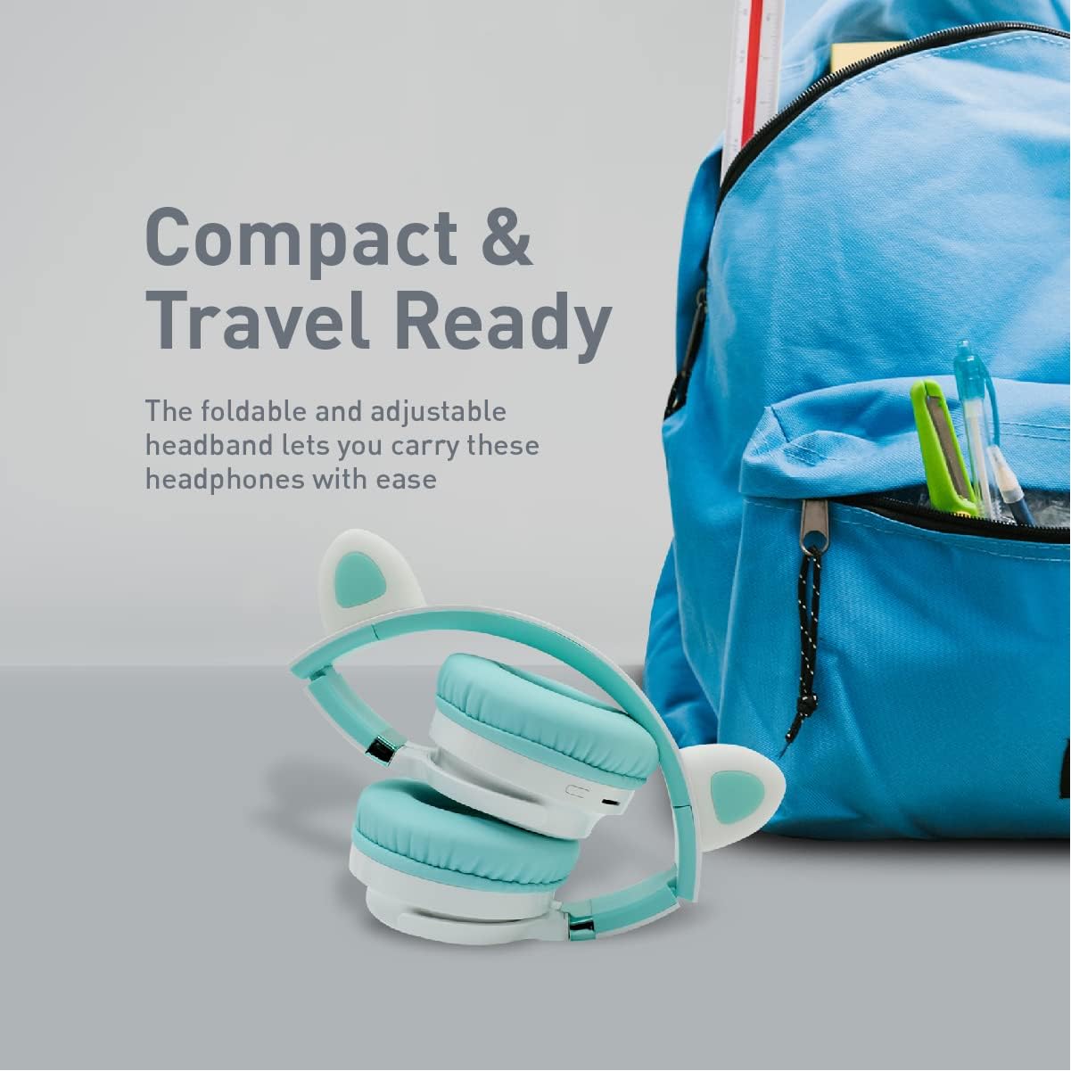 Promate Kids Wireless Bluetooth Headphones, Kawaii Style Wired/Wireless Foldable Headphones with Attached LED Cat Ears, 93Db Safe Volume Limit, Mic, AUX, TF Card Slot and 40H Playtime, Panda - Al Kabayel Discount CentrePromate Kids Wireless Bluetooth Headphones, Kawaii Style Wired/Wireless Foldable Headphones with Attached LED Cat Ears, 93Db Safe Volume Limit, Mic, AUX, TF Card Slot and 40H Playtime, PandaElectronic AppliancesPROMATEAl Kabayel Discount Centre