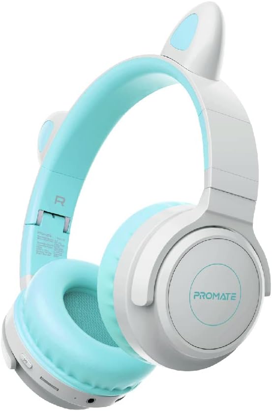 Promate Kids Wireless Bluetooth Headphones, Kawaii Style Wired/Wireless Foldable Headphones with Attached LED Cat Ears, 93Db Safe Volume Limit, Mic, AUX, TF Card Slot and 40H Playtime, Panda - Al Kabayel Discount CentrePromate Kids Wireless Bluetooth Headphones, Kawaii Style Wired/Wireless Foldable Headphones with Attached LED Cat Ears, 93Db Safe Volume Limit, Mic, AUX, TF Card Slot and 40H Playtime, PandaElectronic AppliancesPROMATEAl Kabayel Discount Centre
