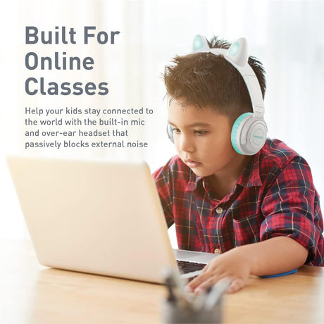 Promate Kids Wireless Bluetooth Headphones, Kawaii Style Wired/Wireless Foldable Headphones with Attached LED Cat Ears, 93Db Safe Volume Limit, Mic, AUX, TF Card Slot and 40H Playtime, Panda - Al Kabayel Discount CentrePromate Kids Wireless Bluetooth Headphones, Kawaii Style Wired/Wireless Foldable Headphones with Attached LED Cat Ears, 93Db Safe Volume Limit, Mic, AUX, TF Card Slot and 40H Playtime, PandaElectronic AppliancesPROMATEAl Kabayel Discount Centre