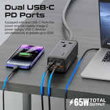 Promate Power Strip, 5 - in - 1 Multi - Port 65W GaNFast Power Extension, 2500W AC Socket, Dual USB - C Power Delivery Ports, Dual QC 3.0 Ports, 2m Cable, PowerBrix - GaN65 - Al Kabayel Discount CentrePromate Power Strip, 5 - in - 1 Multi - Port 65W GaNFast Power Extension, 2500W AC Socket, Dual USB - C Power Delivery Ports, Dual QC 3.0 Ports, 2m Cable, PowerBrix - GaN65Cords & AdaptersPROMATEAl Kabayel Discount Centre