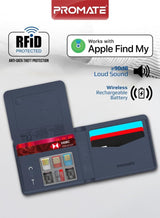 Promate ProWallet Anti - Loss Leather Wallet with Apple Find My, Wireless Charging, RFID Protection, Built - in Speaker, Bluetooth 5.2, Slim Design, SIM/MicroSD Slots, 6 Month Battery Life - Al Kabayel Discount CentrePromate ProWallet Anti - Loss Leather Wallet with Apple Find My, Wireless Charging, RFID Protection, Built - in Speaker, Bluetooth 5.2, Slim Design, SIM/MicroSD Slots, 6 Month Battery LifeElectronic AppliancesPROMATEAl Kabayel Discount Centre